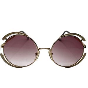 Vintage Da Vinci 025 Gold round frames with rose lens, Floating frame NOS 54-18